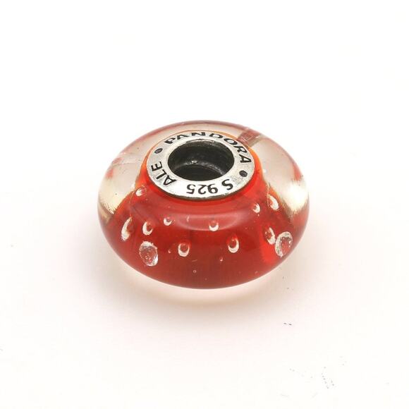 Authentic PANDORA Red Effervescence Glass Murano Charm - 791631CZ - Picture 9 of 10